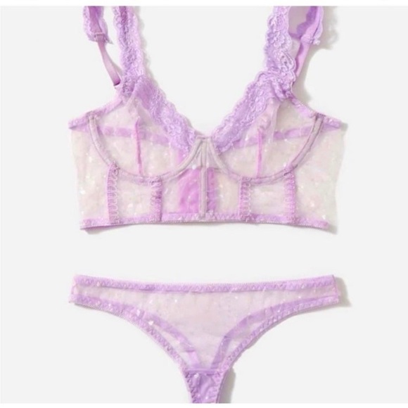 Victoria's Secret Purple Striped Pajama Set - Picture 9 of 9